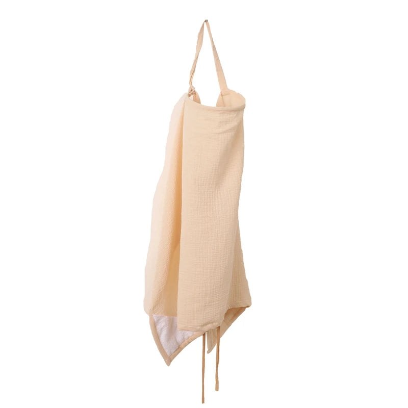 Beige CHINA - Breathable Cotton Muslin Nursing Cover – Adjustable Privacy Apron for Breastfeeding Baby Stork Nursing & Feeding
