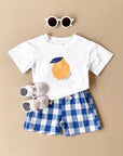 - Lemon Gingham Baby Set – 2 Piece Outfit | Blue Baby Stork