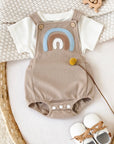 - Rainbow Waffle Romper Set – 2 Piece Outfit Baby Stork