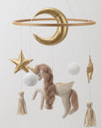 🦄 Golden Unicorn Baby Mobile – Elegant Crib Mobile for Girls’ Nursery