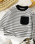 Black - Classic Stripe Long Sleeve Tee – 3 Colours Baby Stork