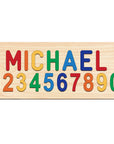Classic Rainbow Puzzle Only - Custom Wooden Name & Number Puzzle – Personalised Educational Toy Baby Stork