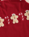 - Gingerbread & Candy Cane Christmas Romper Baby Stork