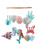 - My Little Mermaid Baby Mobile - Under the Sea Mobile Ocean Animals Cot Mobile Baby Stork Baby Mobile