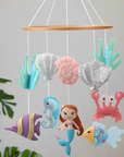 - My Little Mermaid Baby Mobile - Under the Sea Mobile Ocean Animals Cot Mobile Baby Stork Baby Mobile