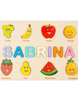 - Custom Name Puzzle with Fruit Friends – Personalised Learning Gift for Kids | Montessori Puzzle Toys Baby Stork Puzzles