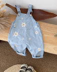 - Daisy Embroidered Overalls – Soft Blue Cotton Baby Stork