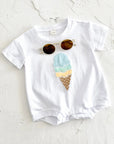 - Ice Cream Embroidered Baby Romper – 100% Cotton Bodysuit Baby Stork