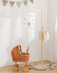 - Elegant Wooden Cot Arm for Nursery Mobiles - Floor Stand Design Baby Stork Baby Mobile