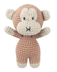 Monkey - Handmade Crochet Animal Plush Rattle - 12 Adorable Designs Baby Stork Stuffed Animals