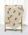 - Soft Knit Busy Bee Blanket Baby Stork Swaddling & Receiving Blankets