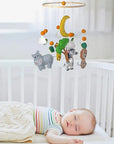 - Baby Nursery Mobile - Soft Felt Jungle Safari Zoo Animals Baby Stork Baby Mobile