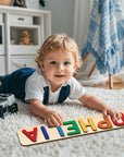 - Custom Personalised Name Puzzle – Wooden Montessori Gift (Pegs & Stand Options) Baby Stork Puzzles