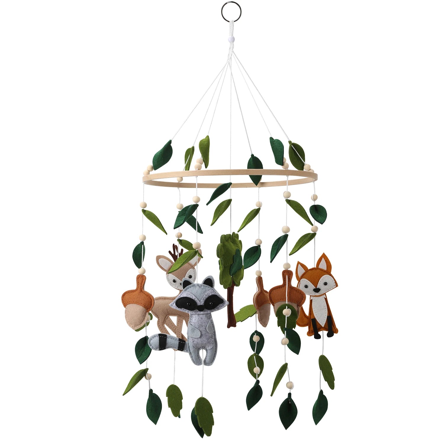 - Woodland Felt Baby Nursery Mobile - Forest Animals Crib Cot Mobile Baby Stork Baby Mobile