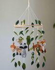 - Woodland Felt Baby Nursery Mobile - Forest Animals Crib Cot Mobile Baby Stork Baby Mobile