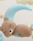 🌙 Teddy Bear Moon Baby Mobile – Blue Stars and Clouds Crib Mobile