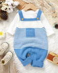 - Baby Knit Stripe Overalls Baby Stork