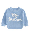 Sky Blue - Big Brother Embroidered Knit Sweater Baby Stork