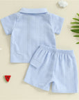 - Sky Jacquard Polo Set for Toddler Baby Stork