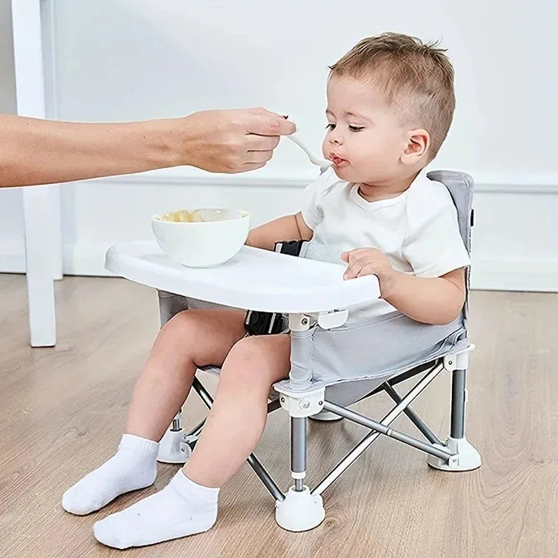 Folding Baby Camp Chair with Detachable Table Portable Baby High