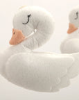 - 🦢 Swan Baby Mobile – White Felt Nursery Mobile with Clouds and Blush Accents Baby Stork Baby Mobile