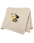 Beige - Soft Knit Busy Bee Blanket Baby Stork Swaddling & Receiving Blankets
