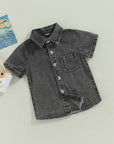 - Denim Button-Up Shirt Baby Stork