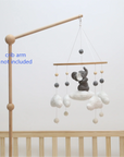 - Elephant Baby Mobile with Bouclé Clouds | Neutral Nursery Decor Baby Stork