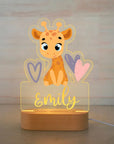 - Personalised Zoo Friends Night Light Custom Name LED Lamp for Kids Baby Stork Night Light