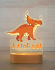 - Personalised LED Night Light Custom Baby Kids Name Cartoon Dinosaur Acrylic Lamp Baby Stork Night Light