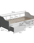 - Wooden Single Sofa Bed Frame with Storage Drawers – White Baby Stork Furniture > Bedroom > Beds & Bed Frames