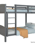 - Wooden Single Bunk Bed Frame – 2-in-1 Modular Design, Converts to 2 Single Beds In Grey Baby Stork Furniture > Bedroom > Beds & Bed Frames