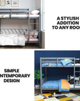 - Wooden Single Bunk Bed Frame – 2-in-1 Modular Design, Converts to 2 Single Beds In Grey Baby Stork Furniture > Bedroom > Beds & Bed Frames