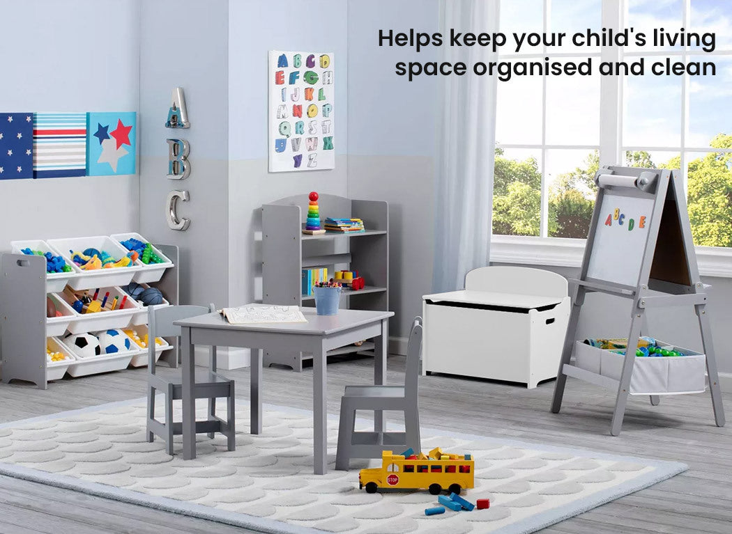 Children Deluxe Toy Box | Wooden Kids Storage Chest in White
