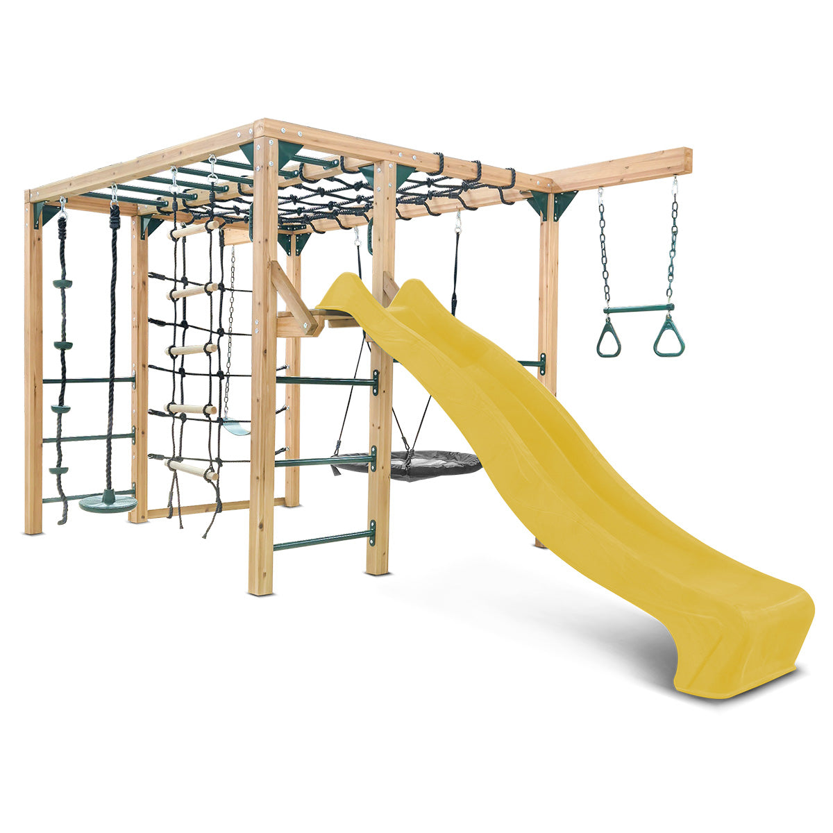 - Ultimate Wooden Playground Set with Swings, Climbing & 2.2m Slide Lifespan Kids Baby & Kids > Baby & Kid's Toys > Outdoor Play Equipment