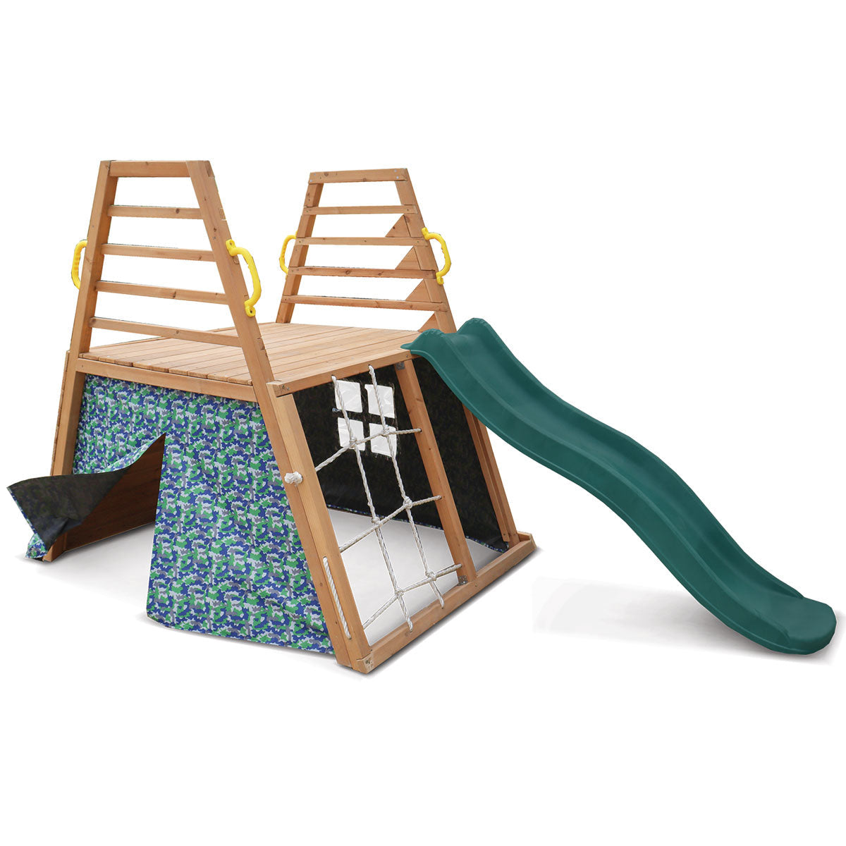 - Wooden Climbing Frame with 1.8m Green Wavy Slide | Outdoor Adventure Playset Lifespan Kids Baby & Kids > Baby & Kid's Toys > Outdoor Play Equipment