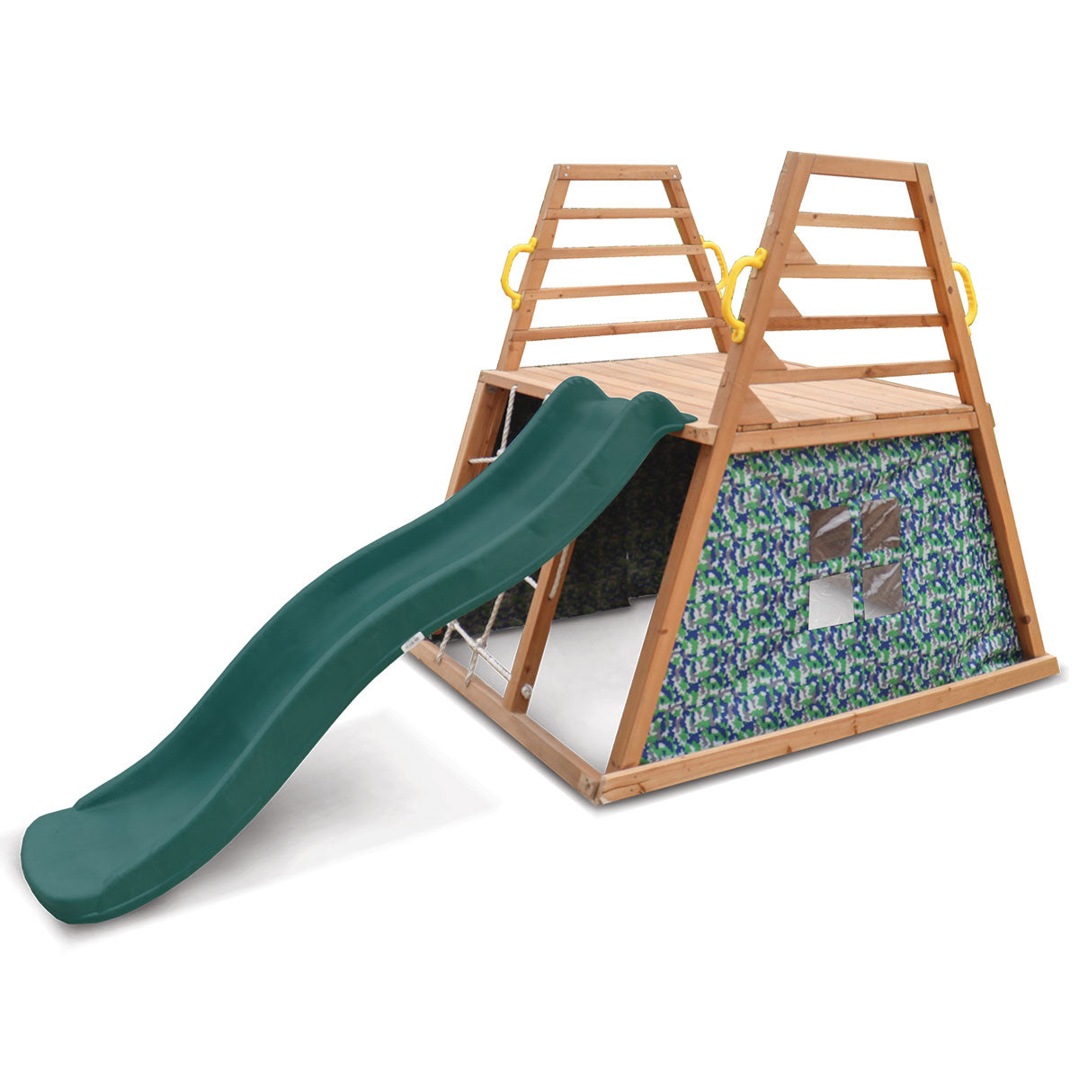 - Wooden Climbing Frame with 1.8m Green Wavy Slide | Outdoor Adventure Playset Lifespan Kids Baby & Kids > Baby & Kid's Toys > Outdoor Play Equipment