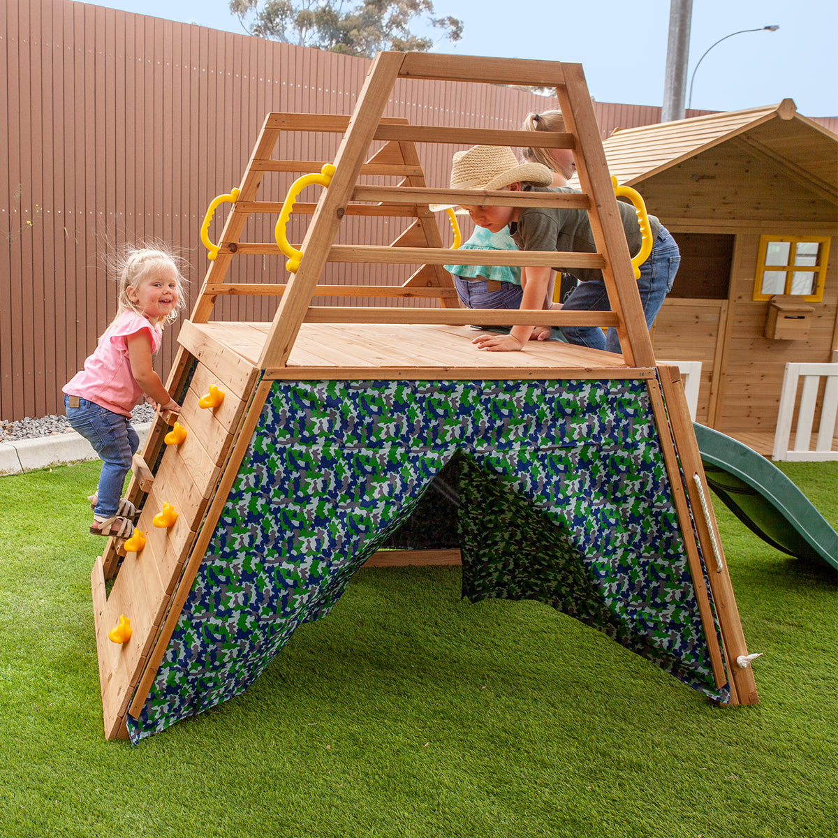 - Wooden Climbing Frame with 1.8m Green Wavy Slide | Outdoor Adventure Playset Lifespan Kids Baby & Kids > Baby & Kid's Toys > Outdoor Play Equipment