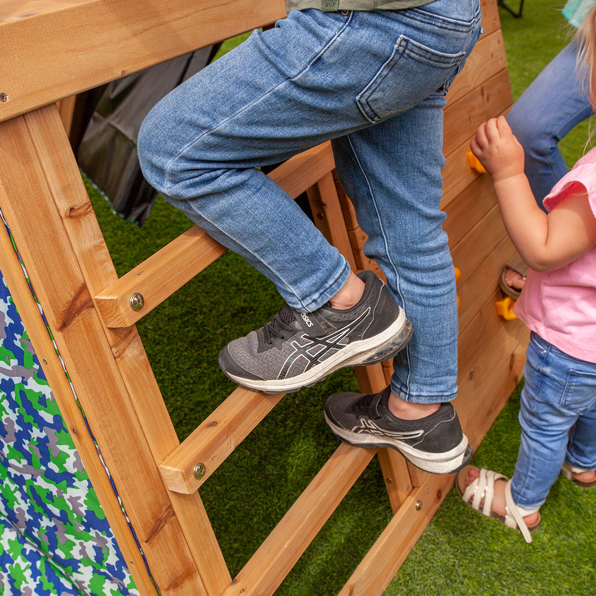 - Wooden Climbing Frame with 1.8m Green Wavy Slide | Outdoor Adventure Playset Lifespan Kids Baby & Kids > Baby & Kid's Toys > Outdoor Play Equipment