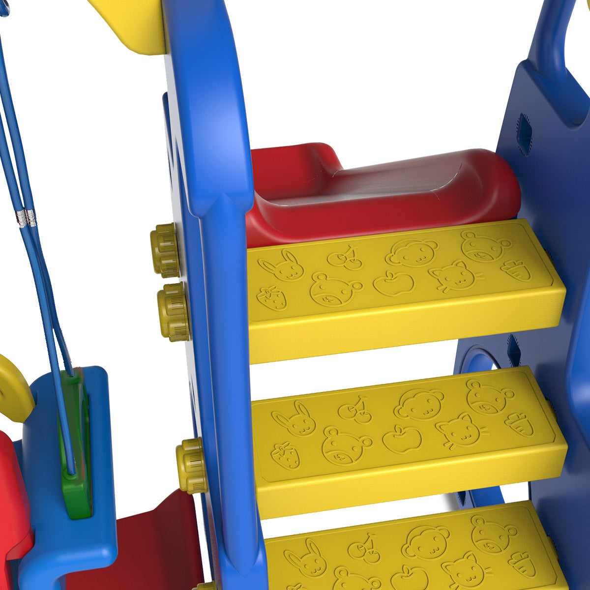 Kids 4-in-1 Slide & Swing Playset with Basketball Hoop & Music | Indoor & Outdoor Fun