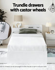 - Single Bed Frame with Storage Drawers, USB Charging Ports & Bedside Table | White Baby Stork Furniture > Bedroom > Beds & Bed Frames