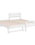 - Single Bed Frame with Pull-Out Trundle – White Solid Pine Baby Stork Furniture > Bedroom > Beds & Bed Frames