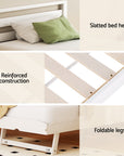 - Single Bed Frame with Pull-Out Trundle – White Solid Pine Baby Stork Furniture > Bedroom > Beds & Bed Frames