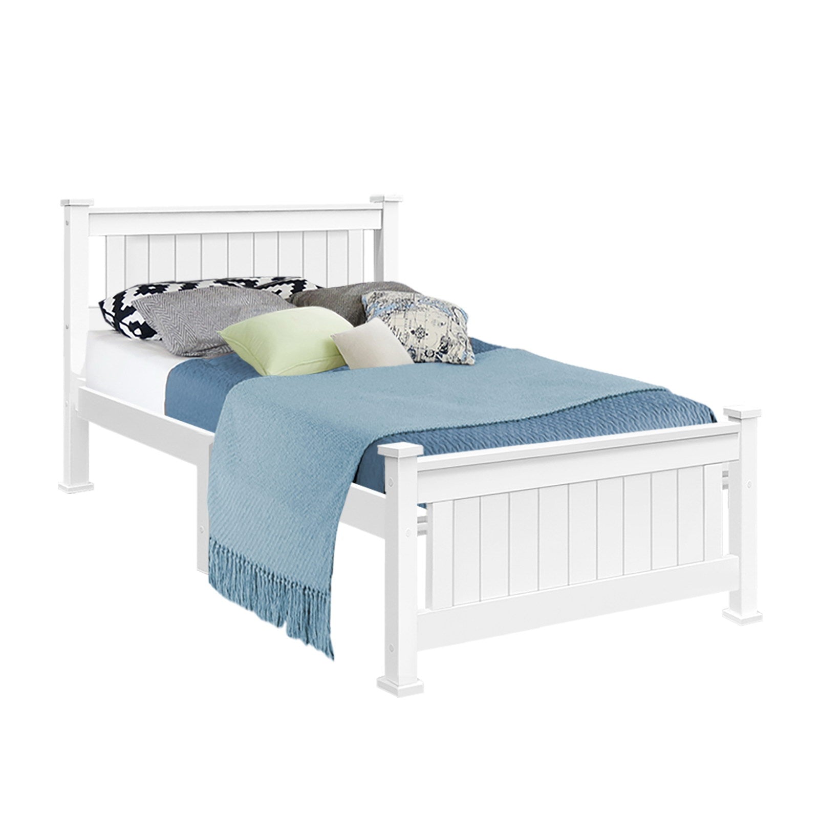 - Single Size Classic Wooden Bed Frame – White Baby Stork Furniture > Bedroom > Beds & Bed Frames