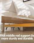 - King Single Pine Wood Bed Frame with Storage Drawers & Bookshelf Headboard – White Artiss Furniture > Bedroom > Beds & Bed Frames