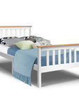 - Timeless Single Bed Frame – White & Natural Solid Pine Baby Stork Furniture > Bedroom > Beds & Bed Frames