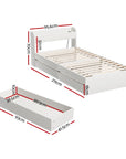 - Single Bed Frame with Storage Drawers & USB Charging Ports – White Baby Stork Furniture > Bedroom > Beds & Bed Frames