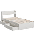 - Single Bed Frame with Storage Drawers & USB Charging Ports – White Baby Stork Furniture > Bedroom > Beds & Bed Frames