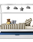 - Bed Frame Wooden Trundle Daybed Kids House Frame - White HOLY Artiss Baby & Kids > Kid's Furniture > Kid's Beds & Bed Frames