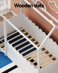 - Bed Frame Wooden Kids House Single Frame - White KORI Artiss Baby & Kids > Kid's Furniture > Kid's Beds & Bed Frames